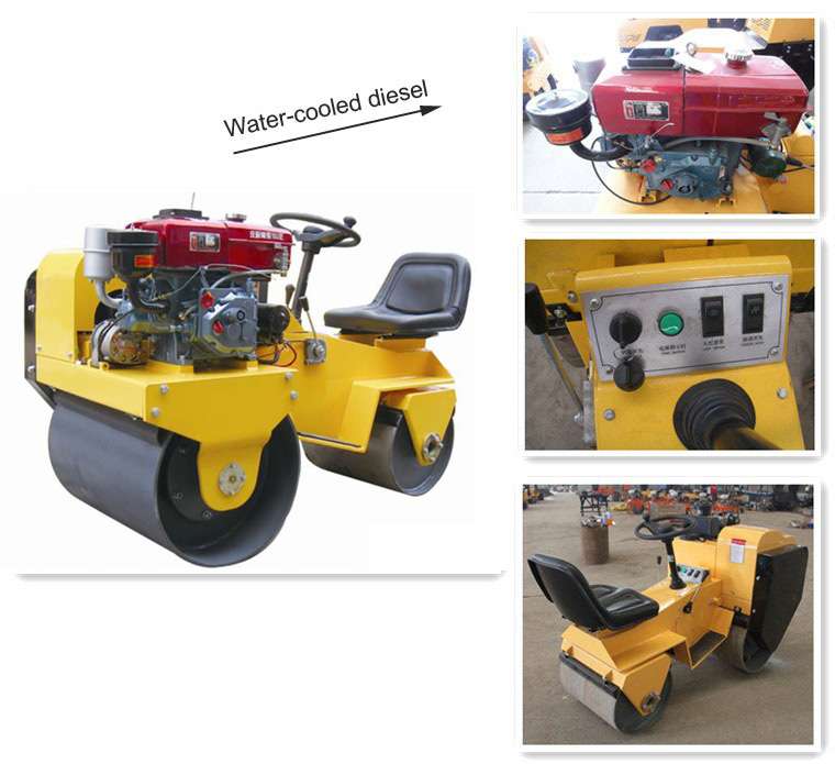 FLY-850S Water-cooled  ride on double drum tandem vibration compactor Roller